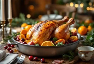 Ce chapon de Noël farci aux cerises, jambon fumé et oranges : la recette qui divise les familles
