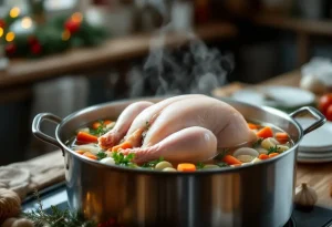 Chapon de Noël : avant le passage au four, presque personne ne fait ce geste avec une marmite qui évite une viande trop sèche