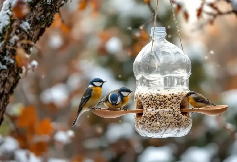 Comment une simple bouteille plastique devient une mangeoire idéale pour les oiseaux du jardin