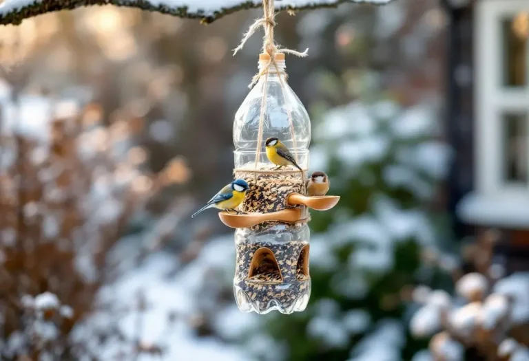 Comment une simple bouteille plastique devient une mangeoire idéale pour les oiseaux du jardin Comment une simple bouteille plastique devient une mangeoire idéale pour les oiseaux du jardin