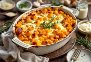 Gratin butternut-fromage frais au four : douceur fondante, herbes fraîches et crème pour réchauffer vos soirs d’hiver
