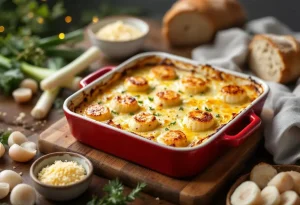 Gratin poireaux–Saint-Jacques : facile à préparer, mais digne d’un vrai repas de fête