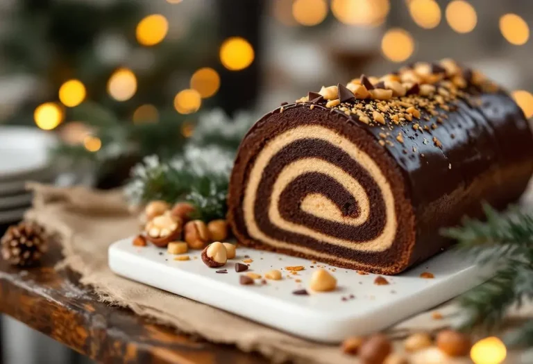 « Les Fêtes seront gourmandes » : cette bûche roulée au chocolat noir et éclats de noisettes, ultra moelleuse, se prépare rapidement et facilement « Les Fêtes seront gourmandes » : cette bûche roulée au chocolat noir et éclats de noisettes, ultra moelleuse, se prépare rapidement et facilement