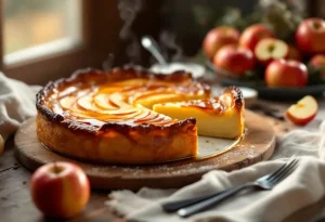 Un flan au parfum vanillé et aux pommes fondantes : la douceur maison de grand-mère qui réchauffe les après-midis d’automne