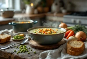 Chaude, onctueuse et ultra simple à faire : testez la recette de soupe de pois cassés et légumes d’hiver