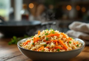 Je prépare ce riz sauté carottes-poireaux à la sauce soja dès que je veux un dîner sain, rapide et ultra express