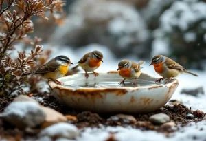 Les ornithologues l'assurent : un saladier brisé attire mieux les oiseaux qu'un abreuvoir classique en hiver