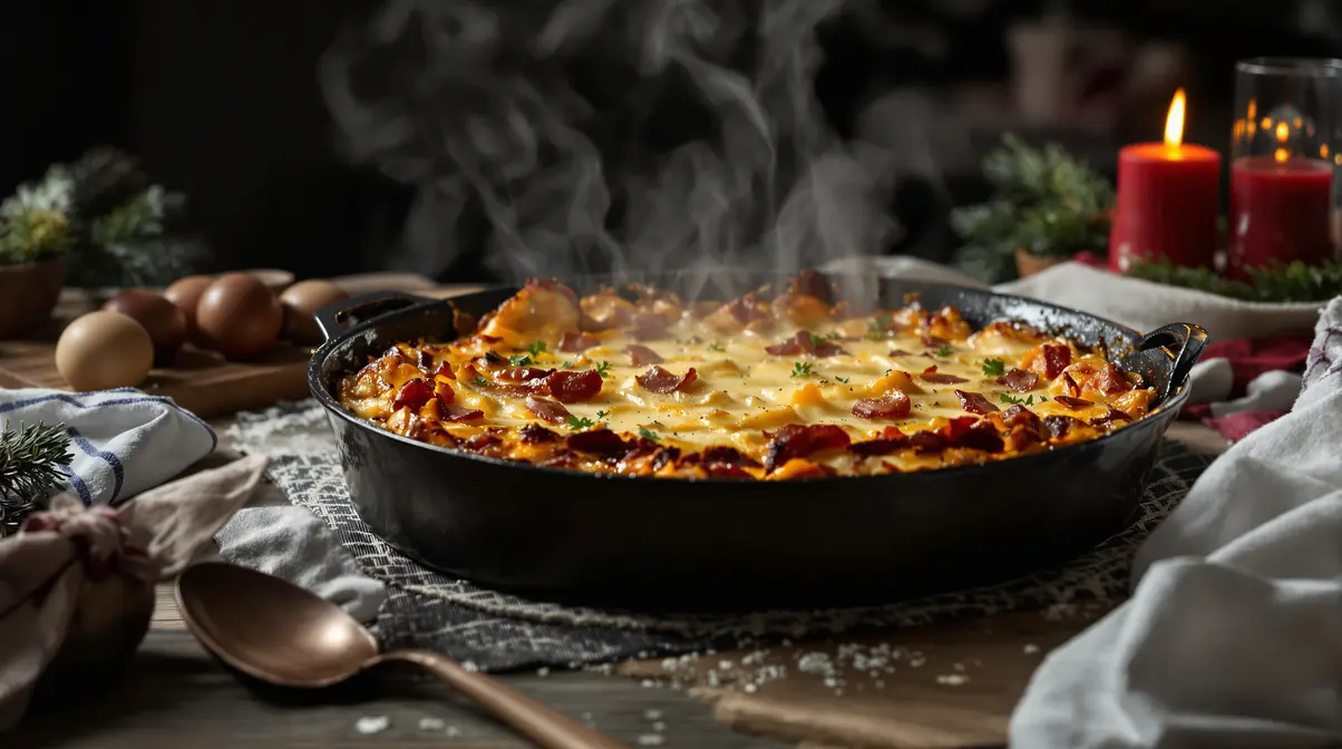 Ce gratin de coquillettes aux lardons fait toujours un carton sur la table de Noël en famille