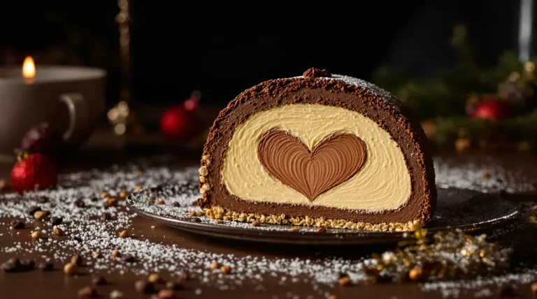 La bûche de Noël à la mousse au chocolat qui cache un croustillant praliné et fait vraiment la différence au réveillon 2025 La bûche de Noël à la mousse au chocolat qui cache un croustillant praliné et fait vraiment la différence au réveillon 2025