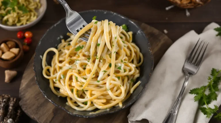 Linguine aux poireaux, crème onctueuse et crevettes vraiment gourmandes Linguine aux poireaux, crème onctueuse et crevettes vraiment gourmandes