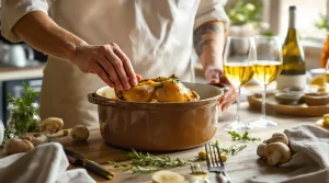 peut on faire un poulet au vin jaune la veille