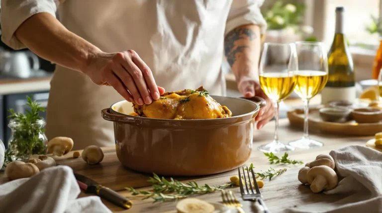 peut on faire un poulet au vin jaune la veille