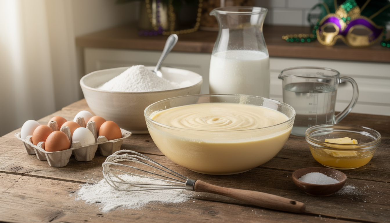 Pâte à beignets de Mardi gras : ingrédients et étapes de préparation découvrez la recette traditionnelle de la pâte à beignets de mardi gras avec les ingrédients essentiels et les étapes simples pour réussir des beignets délicieux et moelleux.